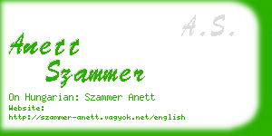 anett szammer business card